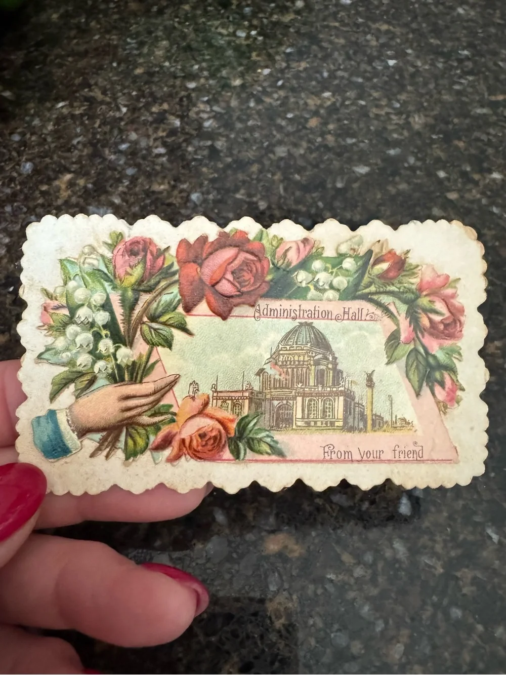 7 Antique Victorian 1893 Chicago Worlds Fair Die Cut Friendship Calling Cards